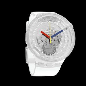 SWATCH CLEAR SILICONE BIG BOLD JELLYFISH WATCH